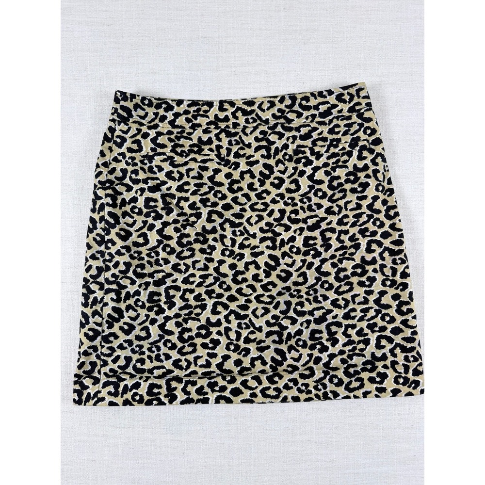 Leopard Print Mini Skirt Tan Black Animal Pattern Straight Tailored Skirt